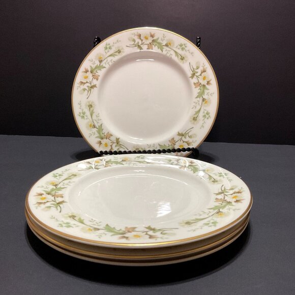 VTG ROYAL DOULTON SALAD PLATES CLAIRMONT ENGLISH TRANSLUCENT CHINA LOT OF 4 - Picture 1 of 3